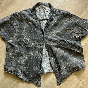 Medium oversized western button up shirt